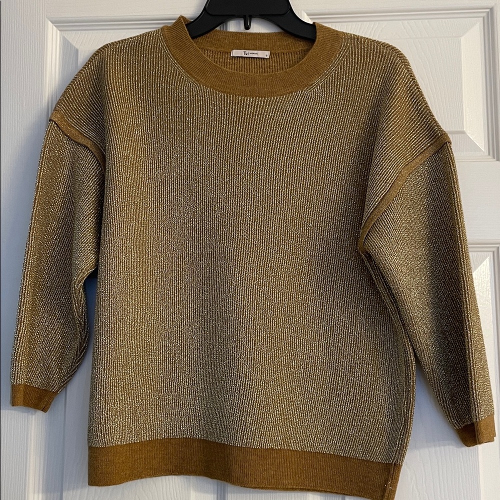 UK Brand Gold Metallic Sweater NWOT